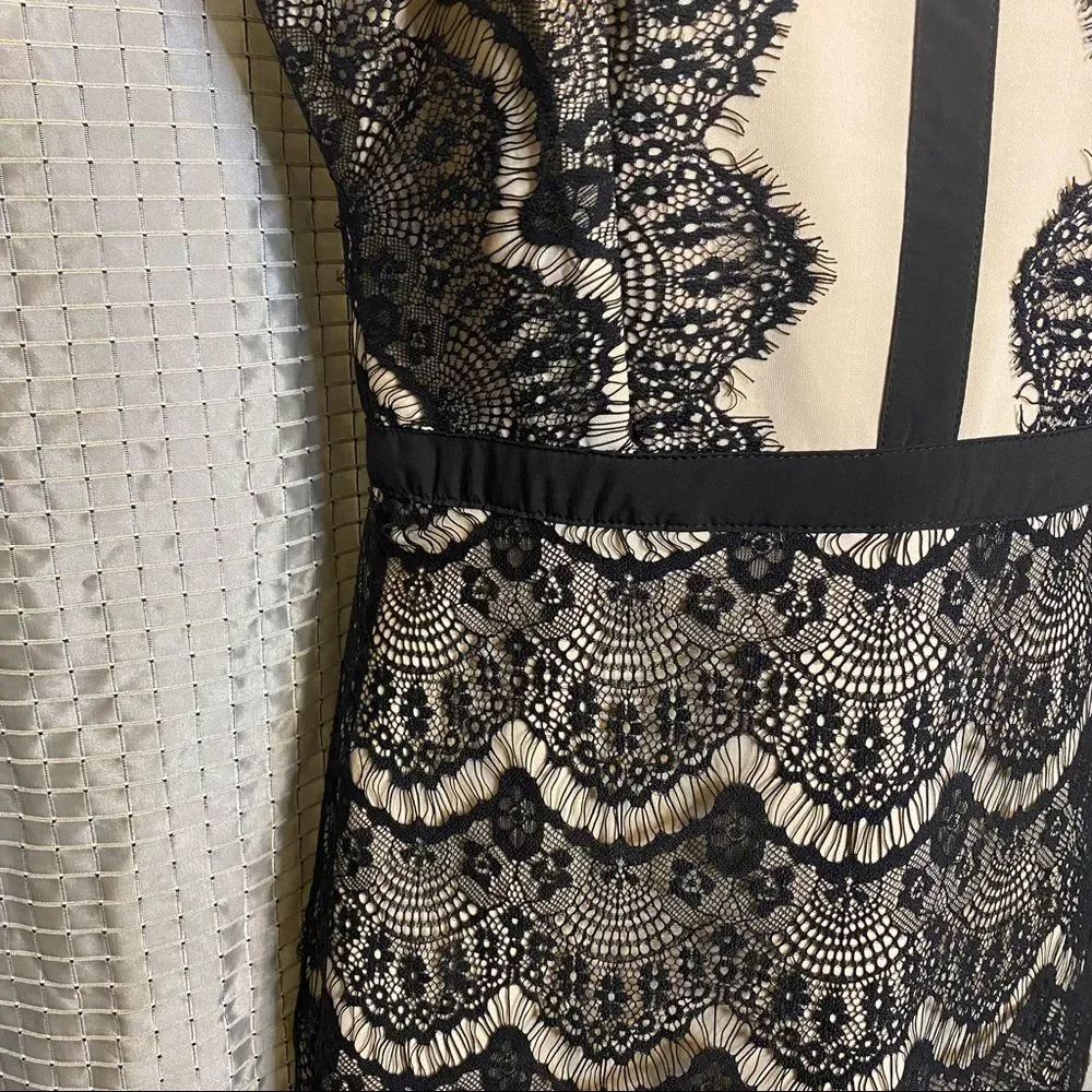 Andree Black Lace Sheath Dress Size Medium. No rips or tears! Great condition! - Picture 2 of 8